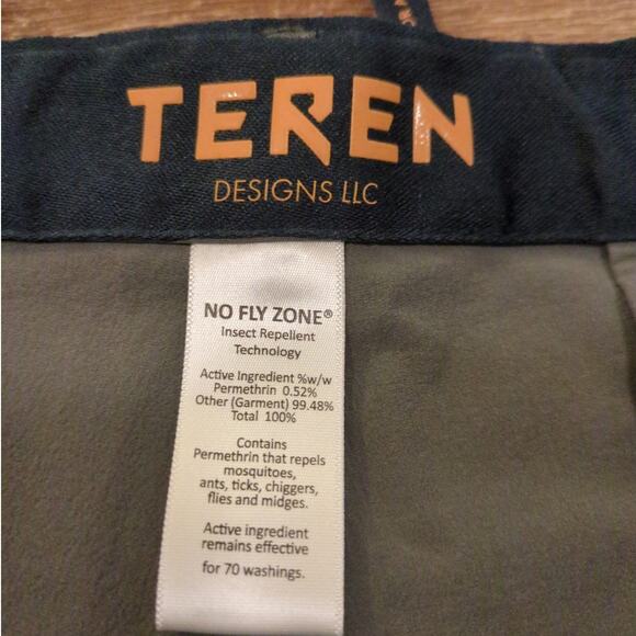 Teren Designs LLC Men's 39x29 Insect Repellant Technology No Fly Zone Hiking - Picture 2 of 6